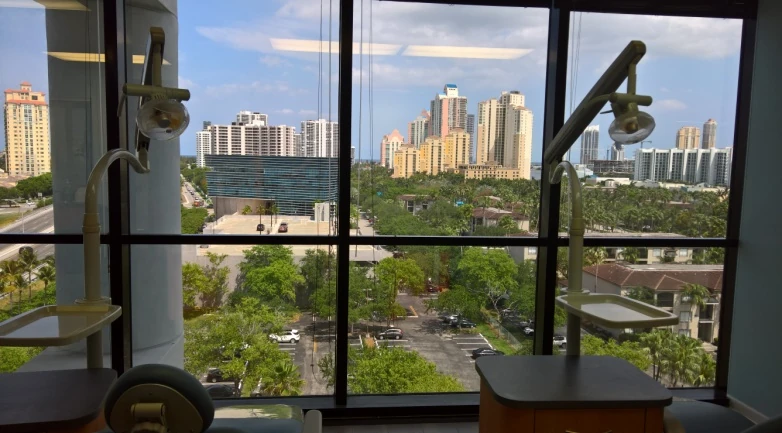 Our Aventura operatory, looking out over the city